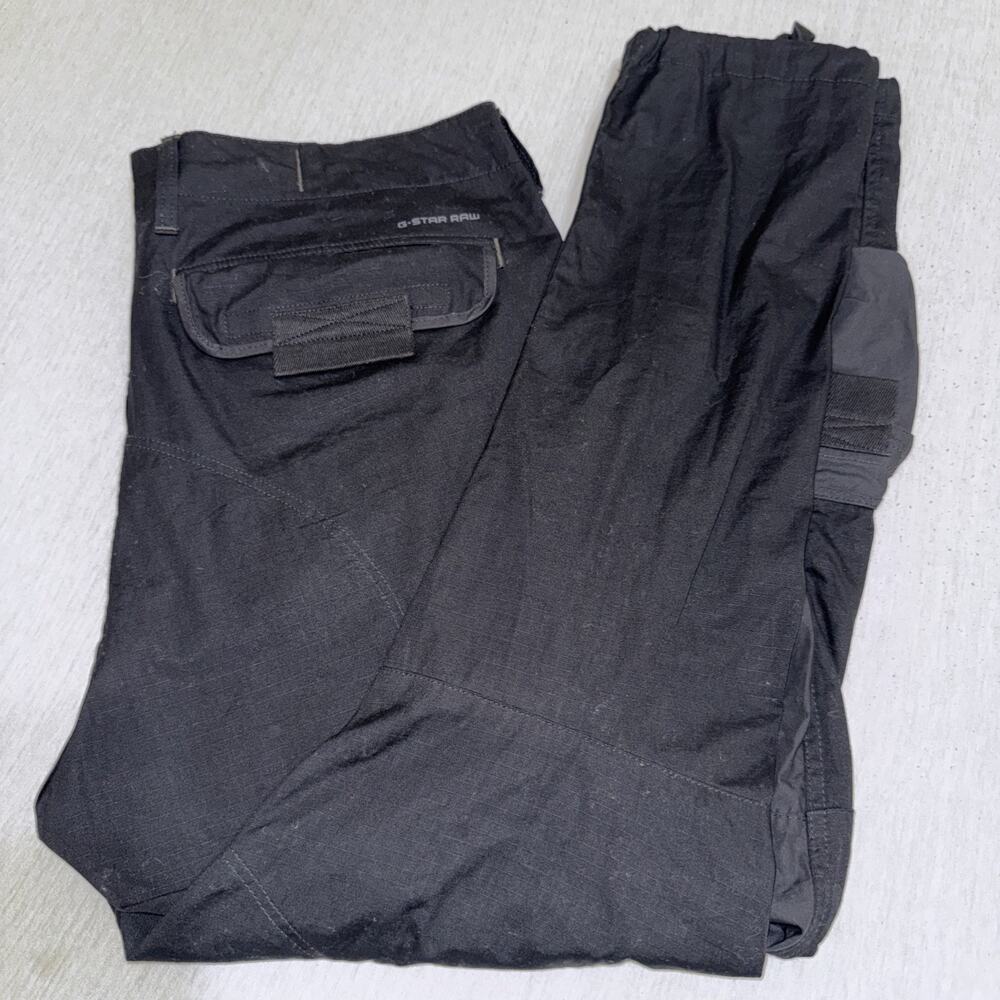 G-Star Raw 3D Tapered Cargo Pants Black 36x32 Mens Grunge EUC